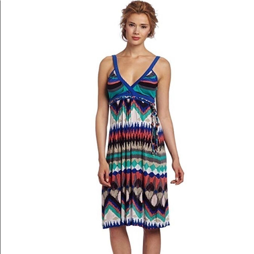 Dept, Dress Sleeveless Eclectic Ikat Print NWT Lrg